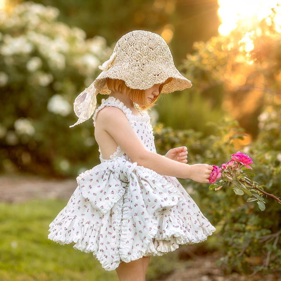 jannybb25ss吊带玫瑰印花洋气碎花韩版女童夏季连衣裙儿童公主裙