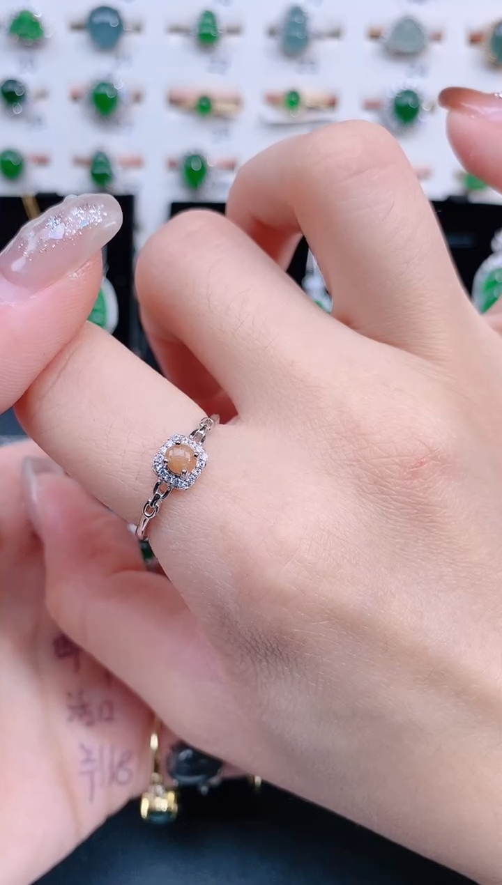 银S925镶嵌戒指翡翠天然翡翠