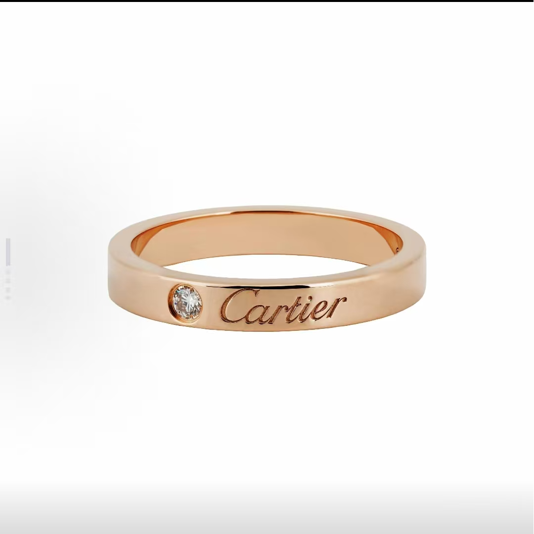 未使用 Cartier/卡地亚   Cartier 玫瑰金戒指 单钻