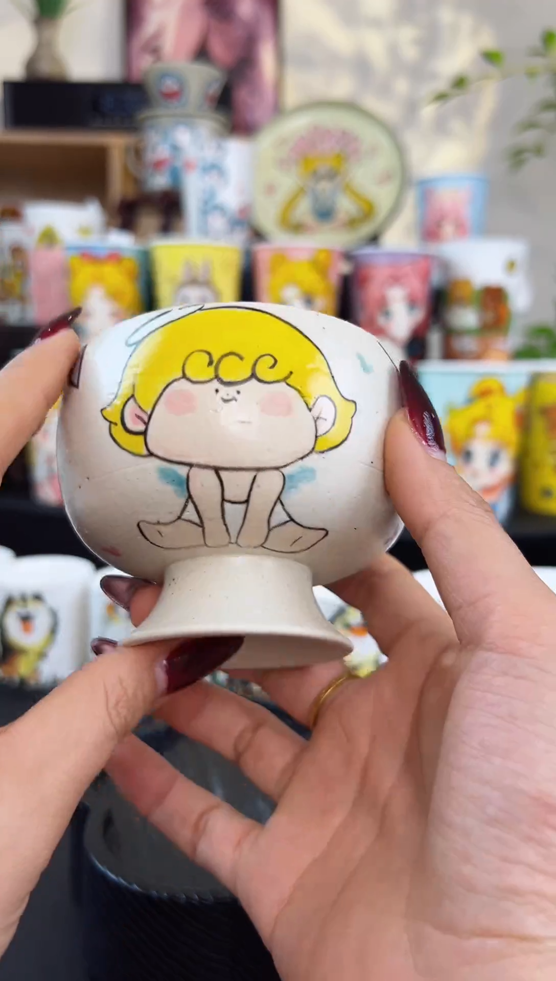 【闪购商品】摆件笙笙漫 手工手绘陶瓷杯杯