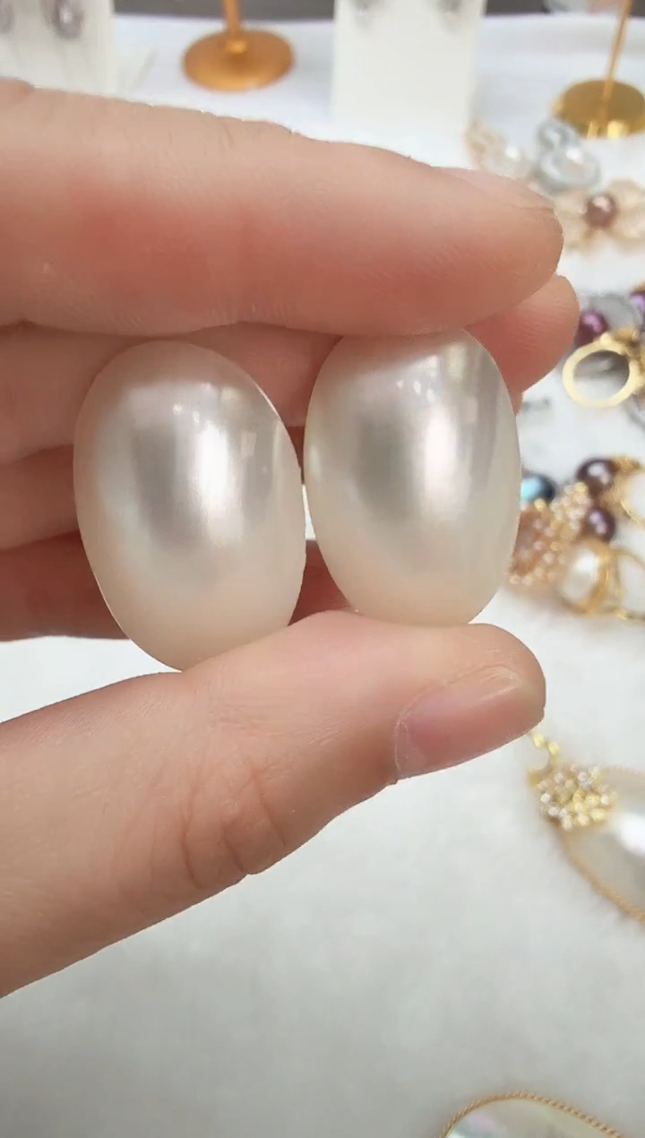 非金属925银无白色光板耳钉