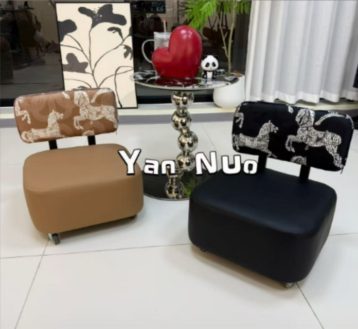 皇家马家用溜溜凳玄关客厅沙发凳万向静音轮旋凳轻奢靠背溜溜凳