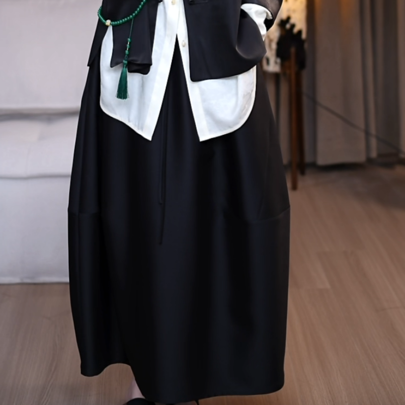 『泽兮』桑蚕丝气质时尚休闲设计显瘦宽松裙子