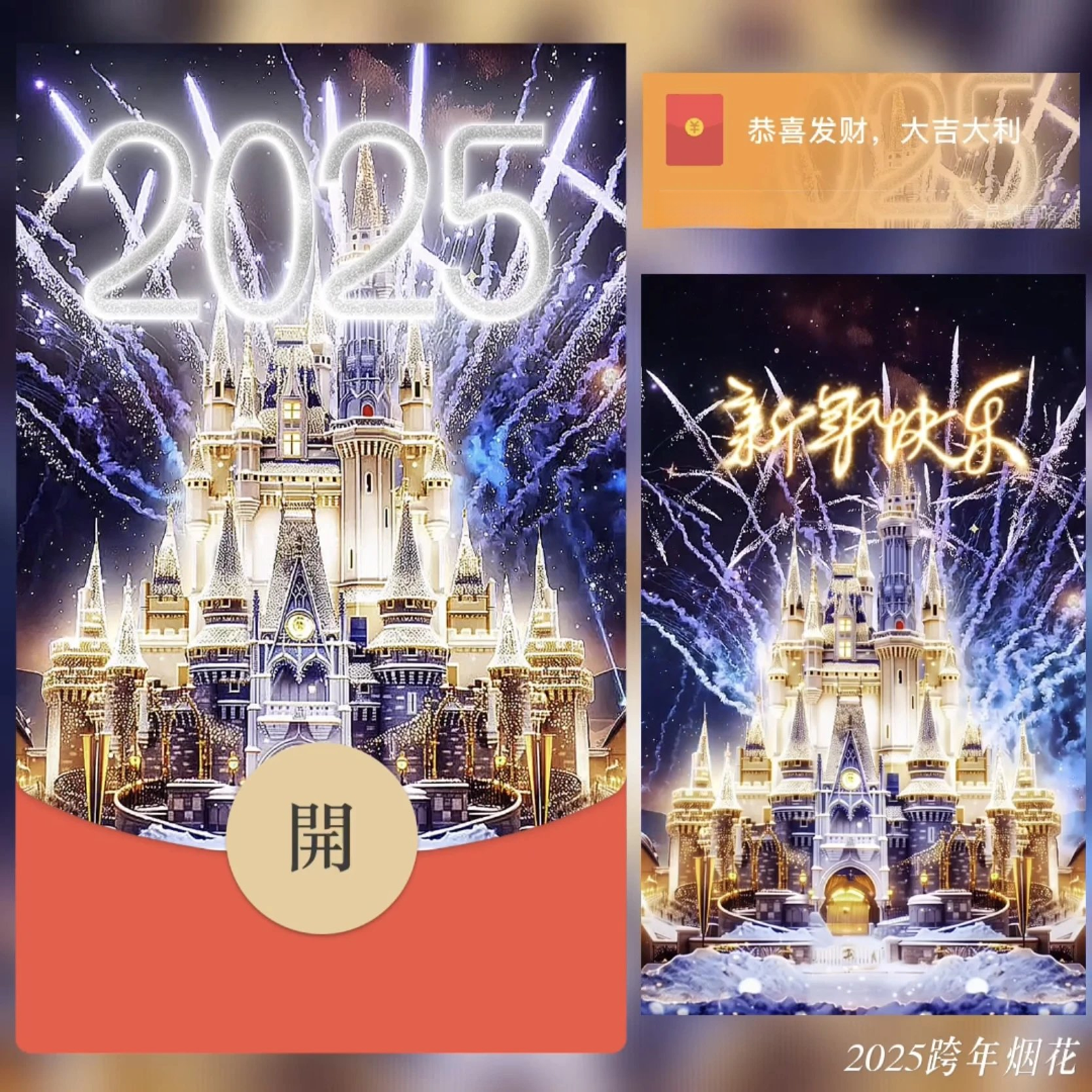 浪漫跨年烟花永久封面情侣祝福告白vx皮肤定制迪士尼仪式感送女友