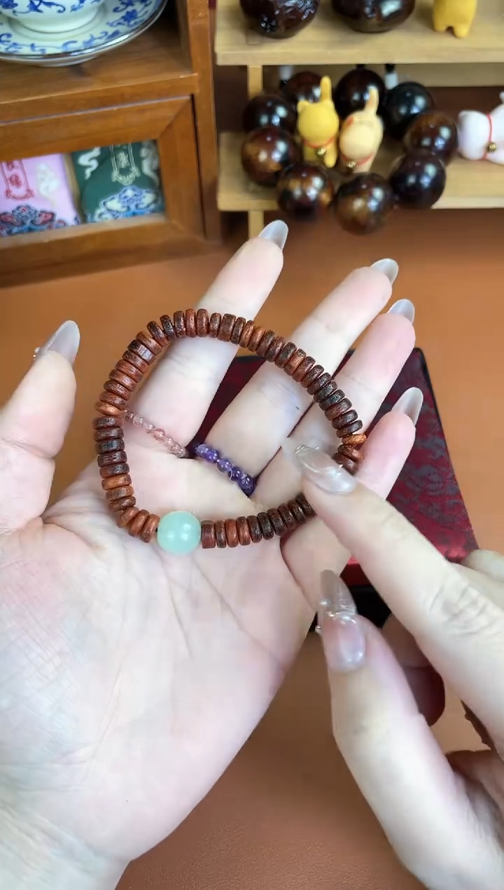 非洲檀香无事牌菩提木质串珠手串/多发性其一/不带盒子