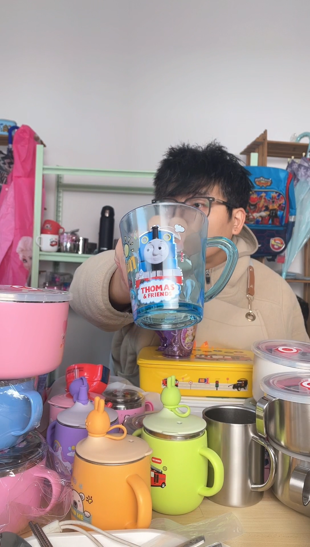 不锈钢蓝色牙杯  