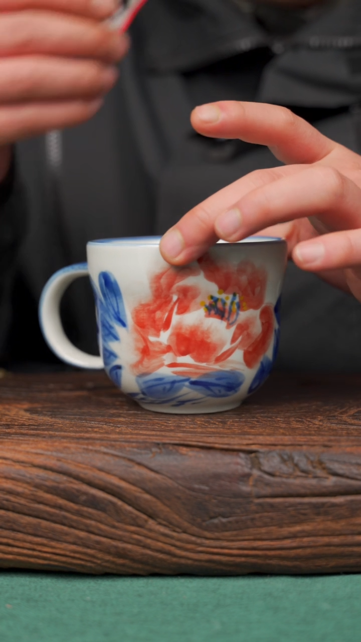 【闪购商品】瓷片72寻一缕瓷香杯釉下手工手绘瓷器