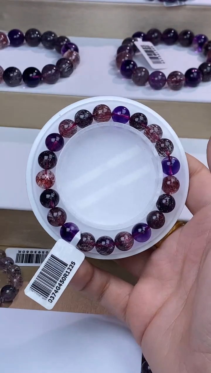 【闪购商品】水晶手链未镶嵌黑加仑超七单圈9m+