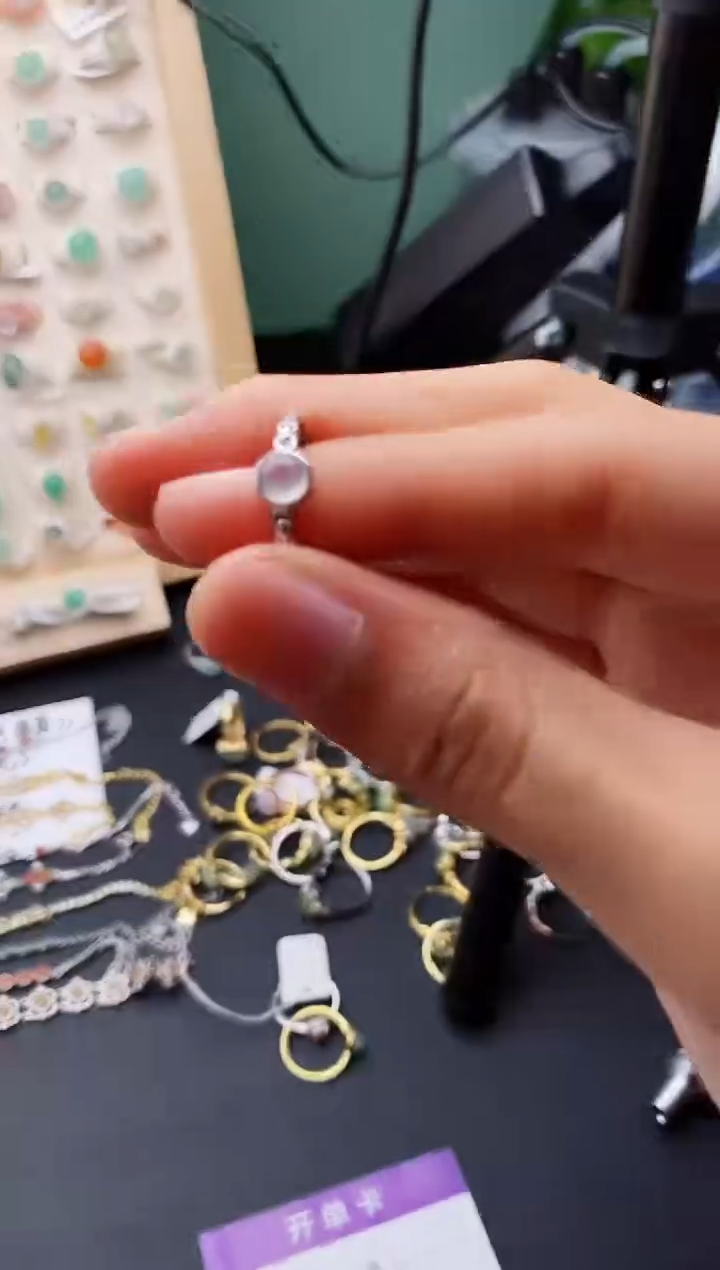 【闪购商品】翡翠戒指银S925镶嵌缅甸翡翠