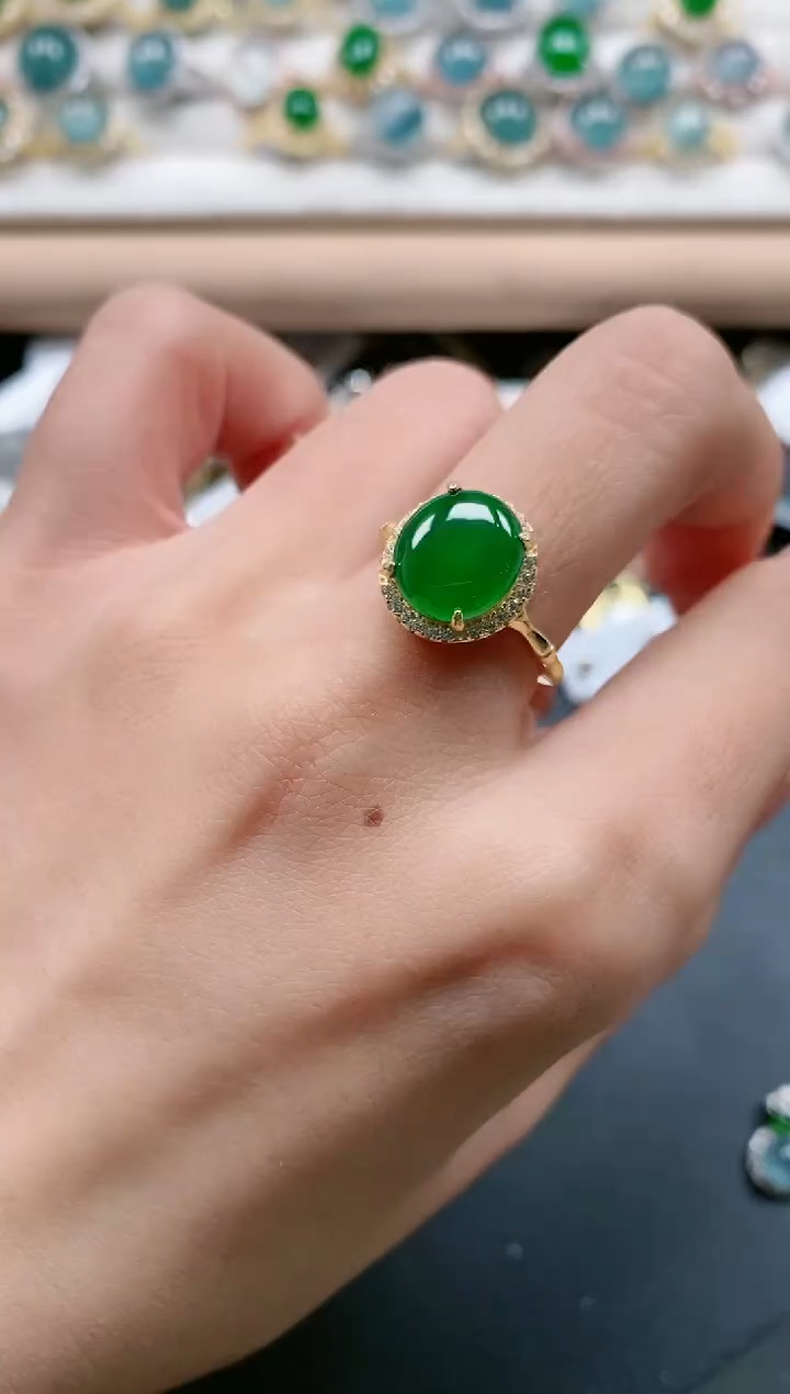 【闪购商品】翡翠戒指银S925镶嵌111111