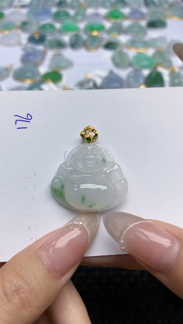 【闪购商品】翡翠颈饰18K金镶嵌天然翡翠A货