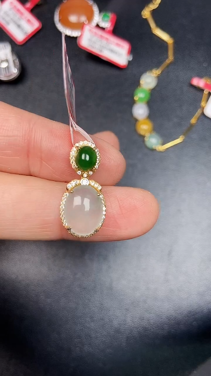 银S925镶嵌戒指翡翠1030