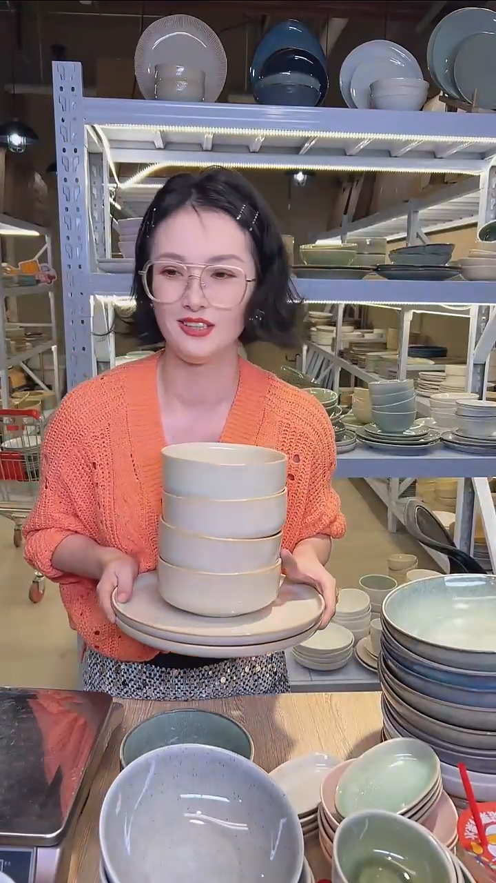 瓷290外贸尾货高温釉下彩陶瓷餐具默认微瑕