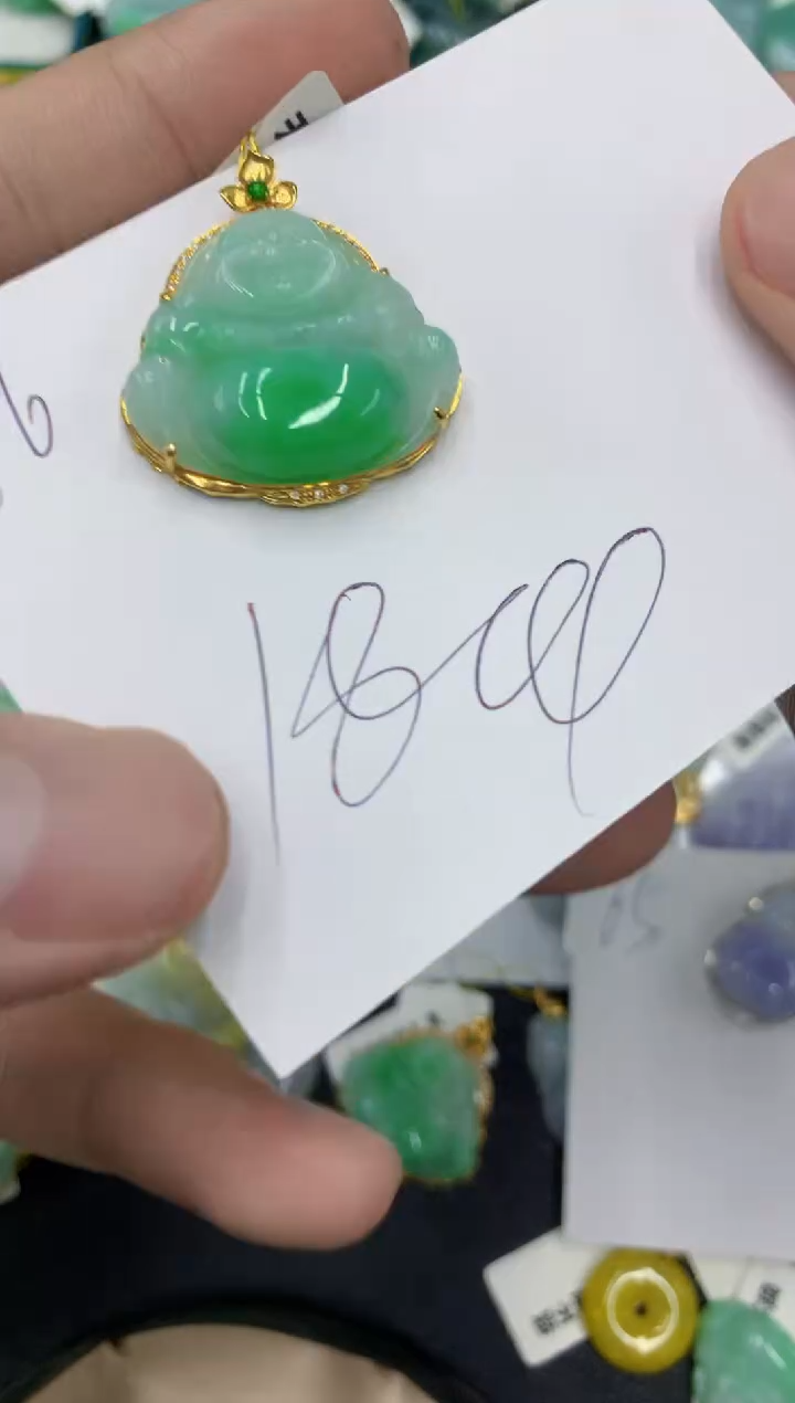 【闪购商品】翡翠颈饰18K金镶嵌号链接111111