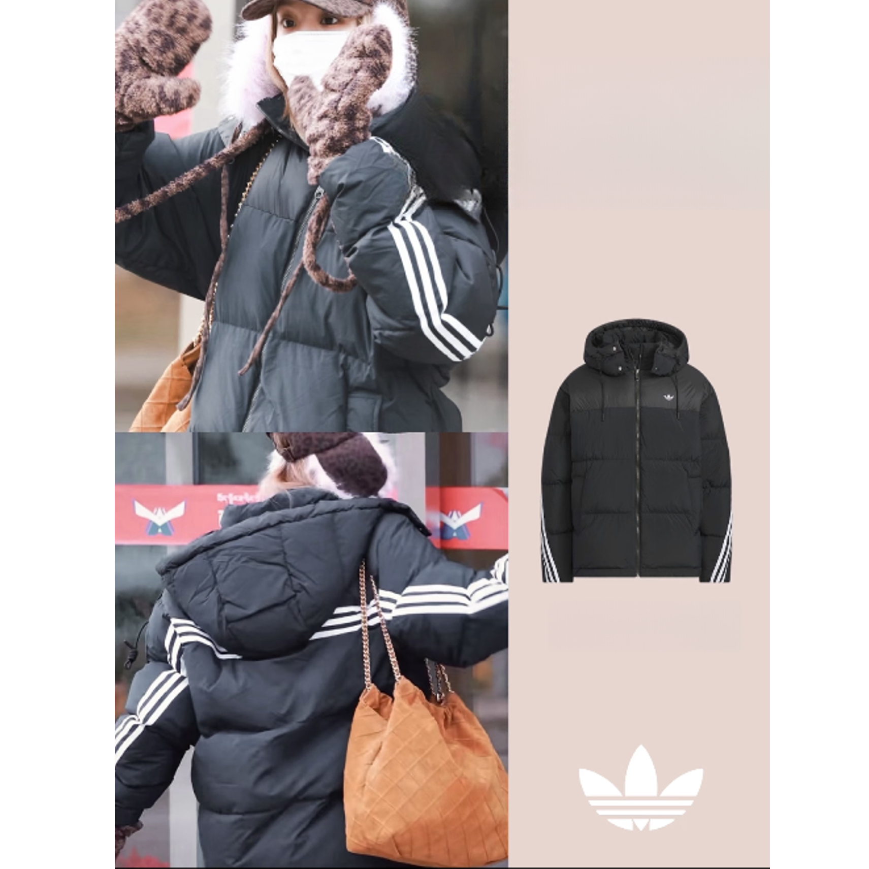 adidas PUFFER DOWN 暖「芯」科技保暖鸭绒连帽面包羽绒服 KC0173 