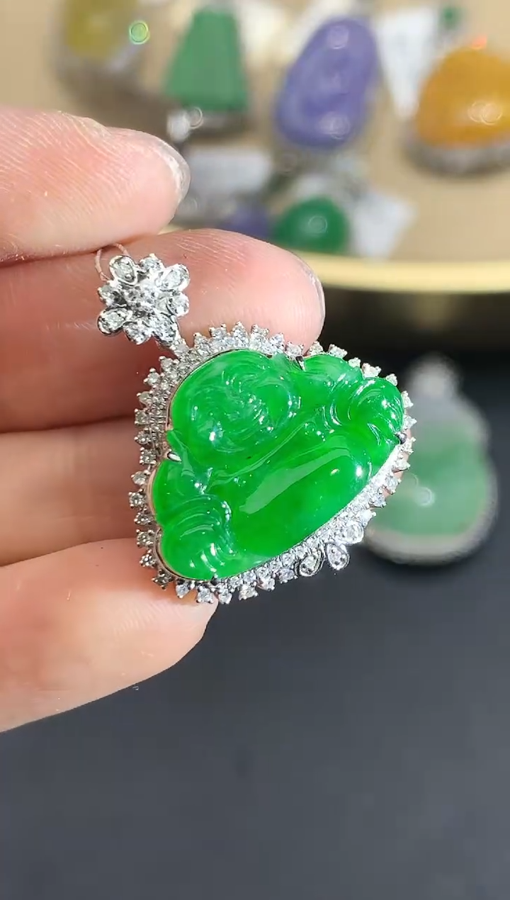 【闪购商品】翡翠吊坠(不含链)18K金镶嵌4611
