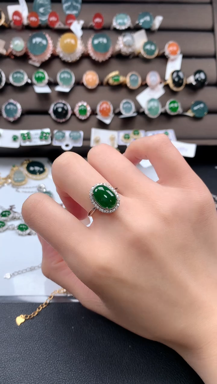 【闪购商品】翡翠戒指银S925镶嵌3213213123