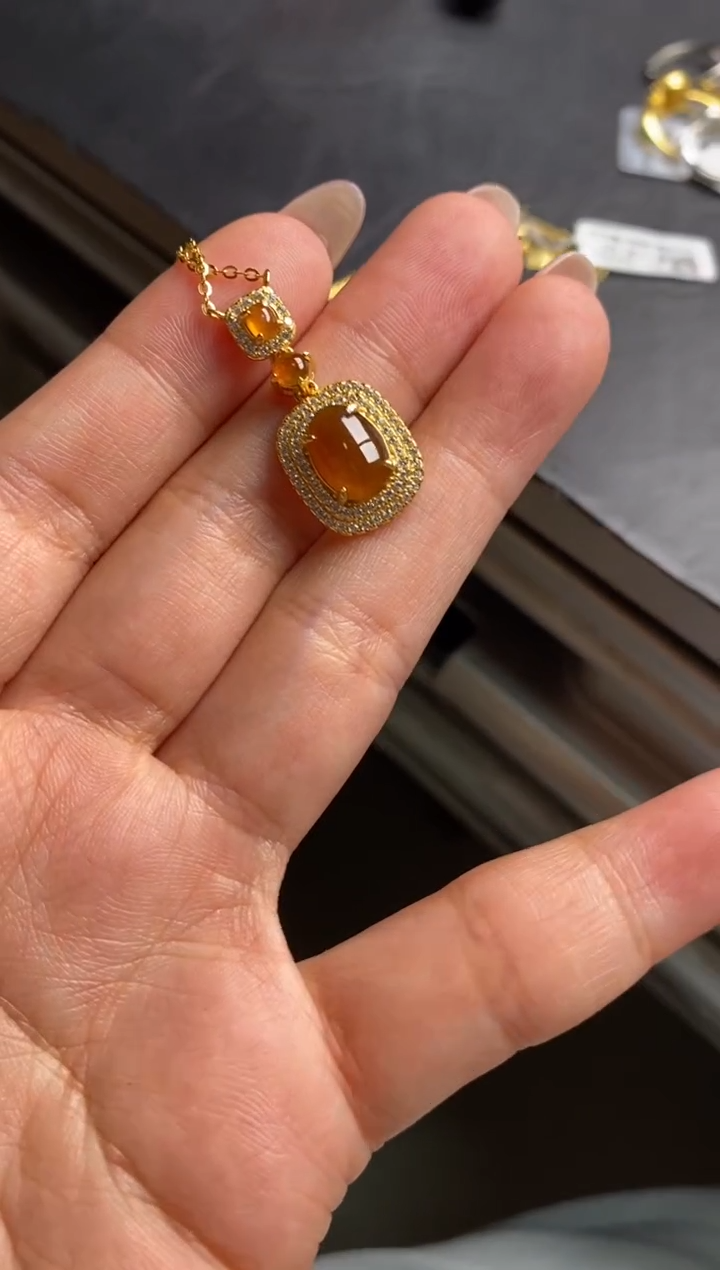 银S925镶嵌戒指翡翠天然A货翡翠