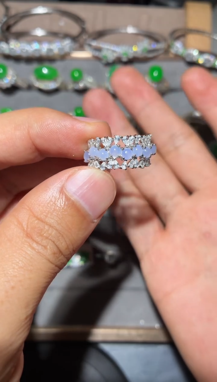 银S925镶嵌戒指翡翠 全量