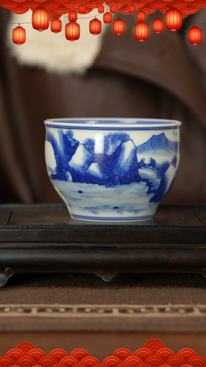 【闪购商品】杯 福利 青花康熙山水  杯杯