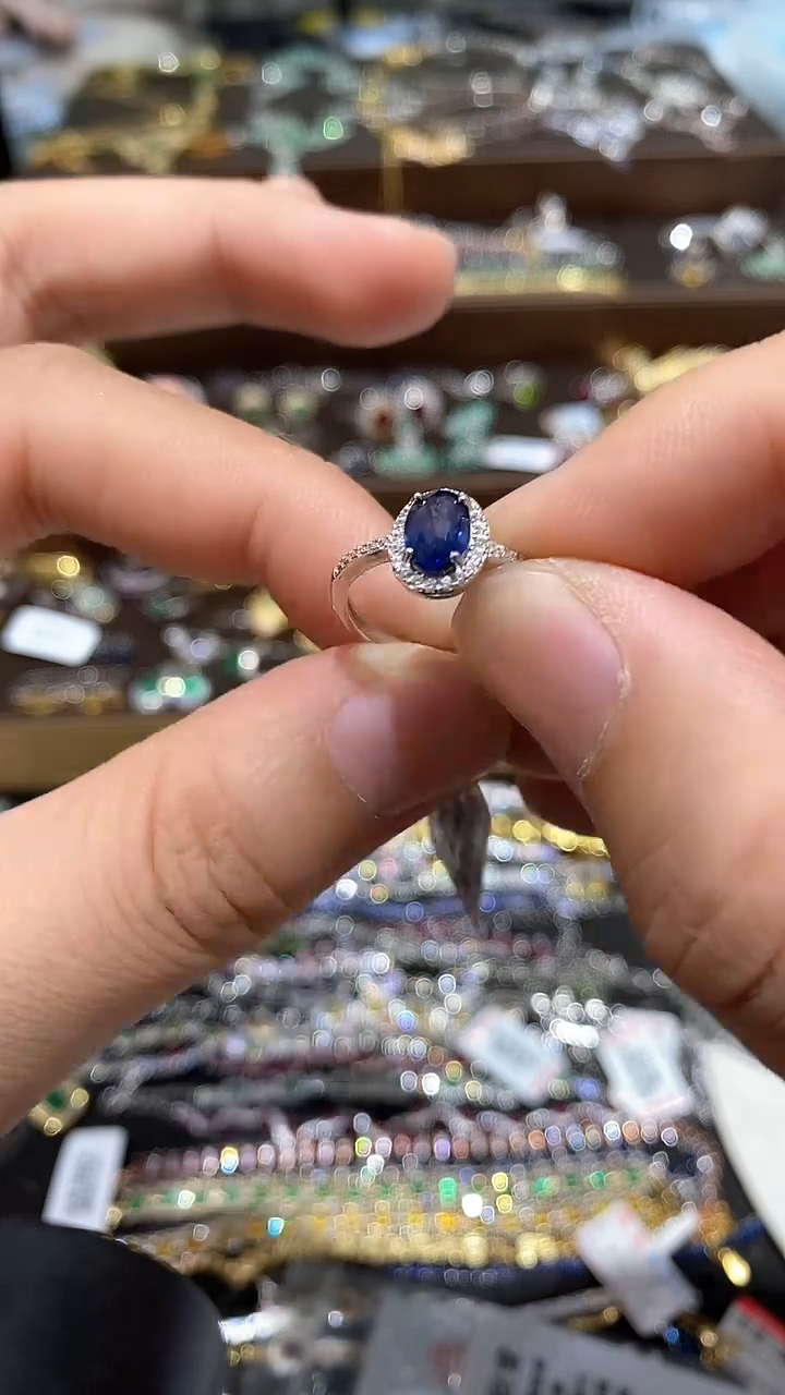 【闪购商品】蓝宝石戒指银S925镶嵌戒指