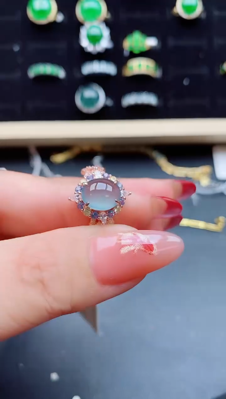 【闪购商品】翡翠戒指银S925镶嵌21321