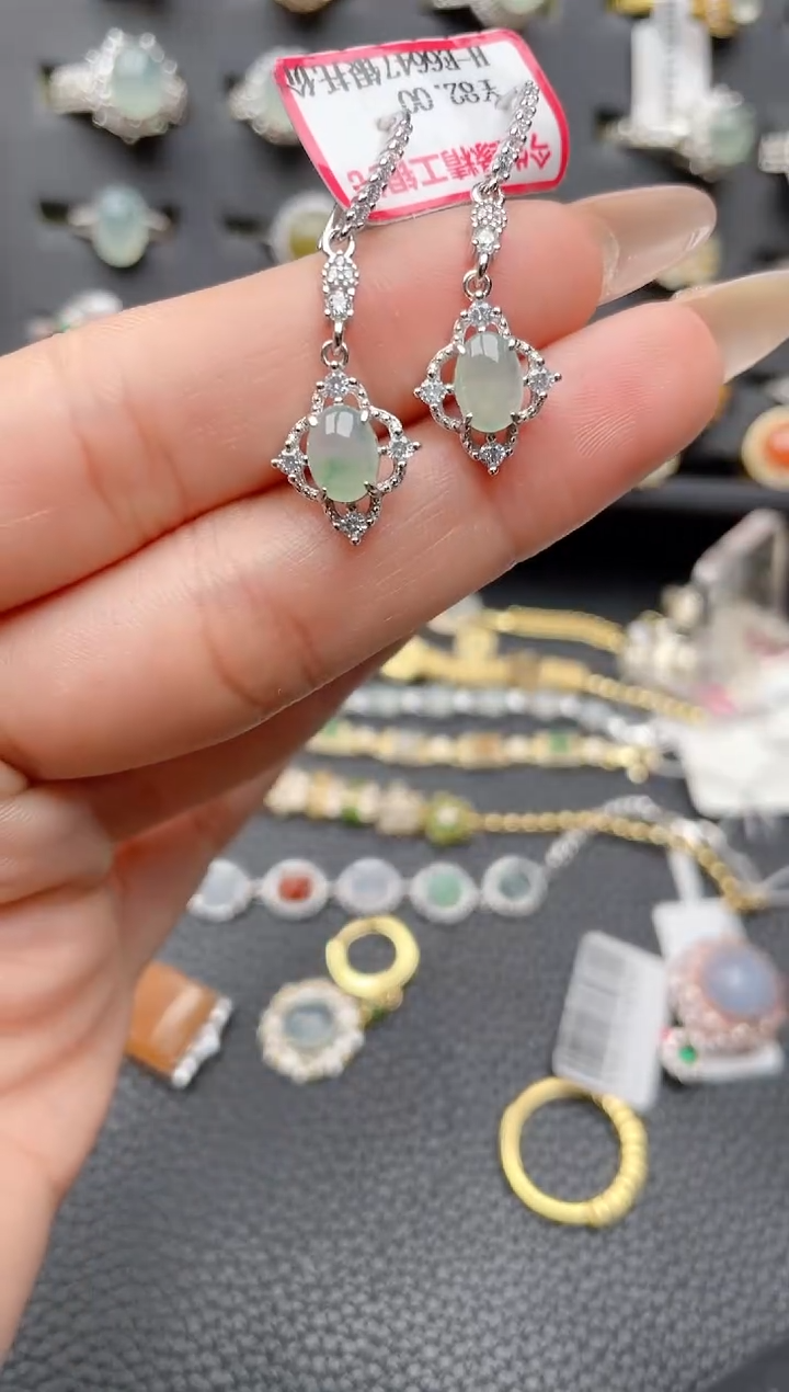 【闪购商品】翡翠戒指银S925镶嵌2222222222  77