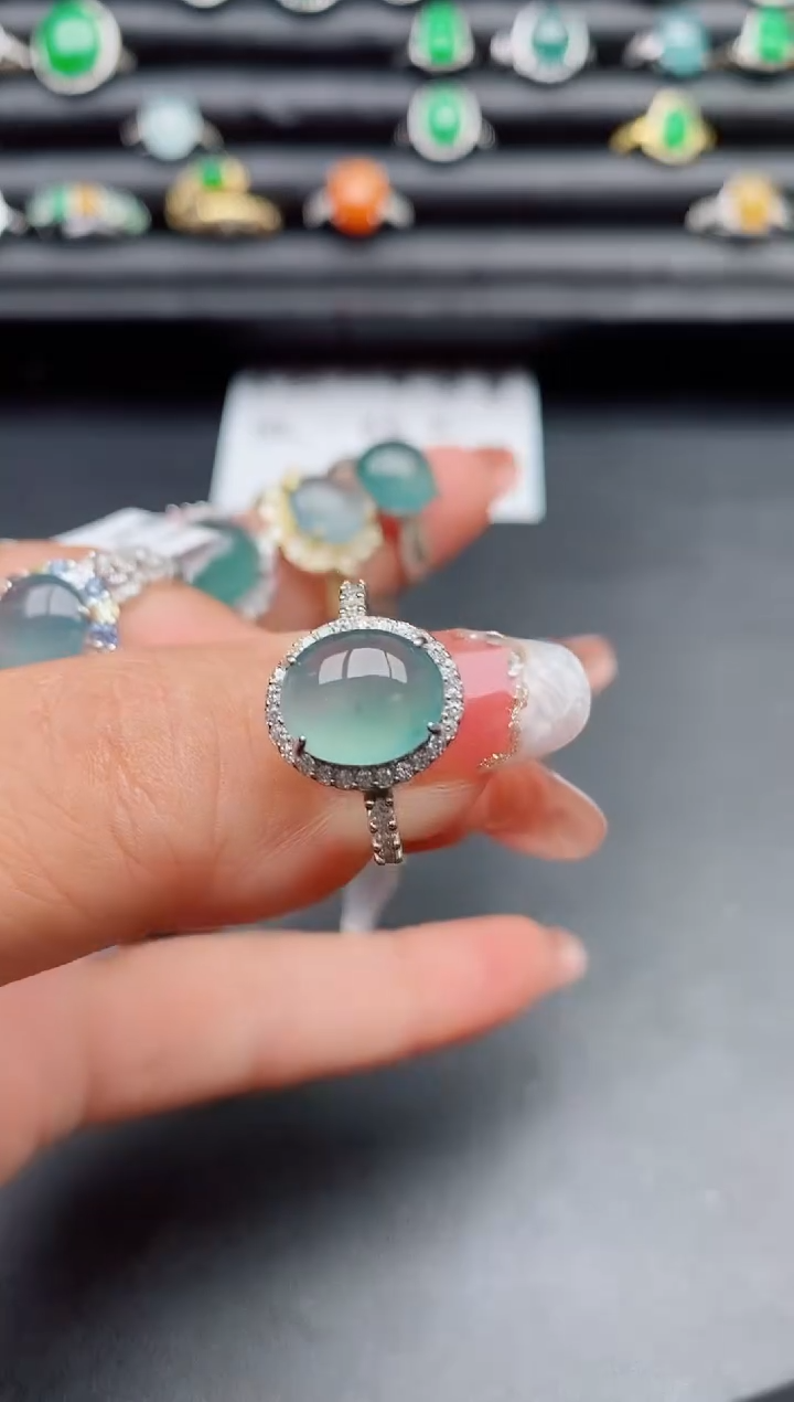 【闪购商品】翡翠戒指银S925镶嵌1321