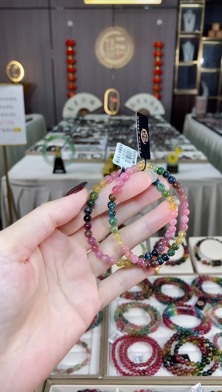 未镶嵌老矿碧玺单圈手串5mm+碧玺多样性发一条dan