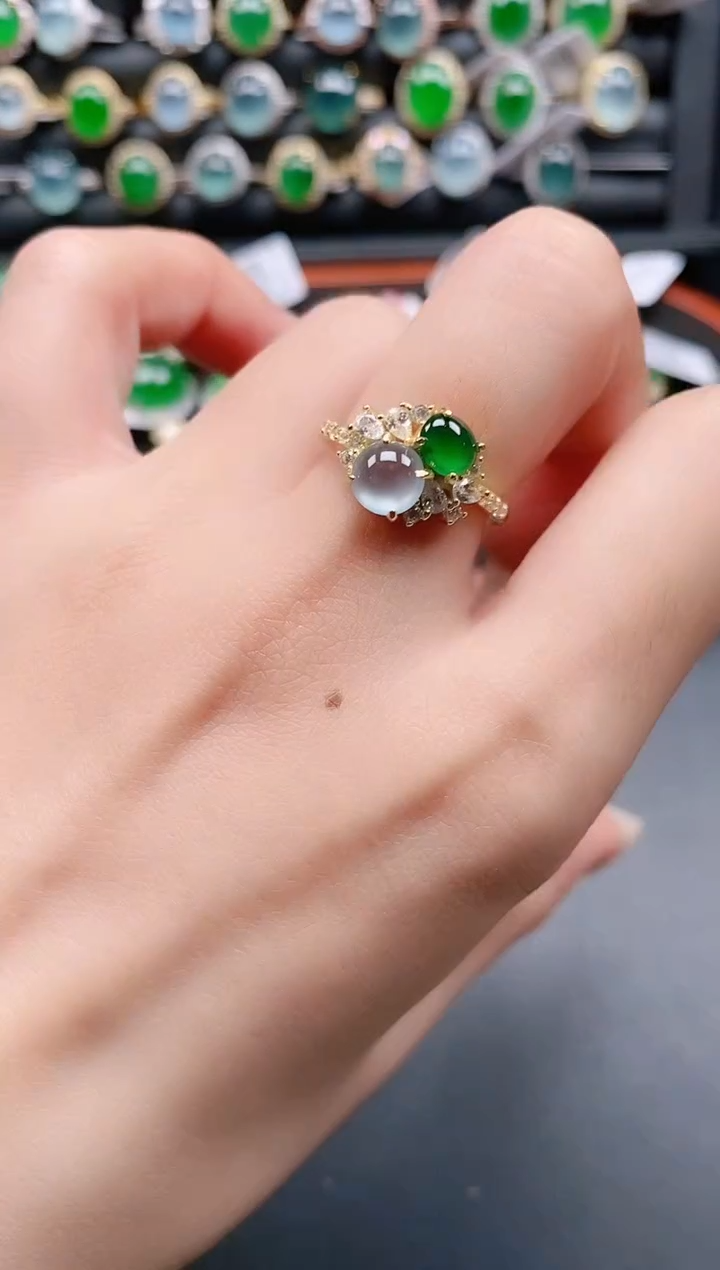 银S925镶嵌戒指翡翠1111