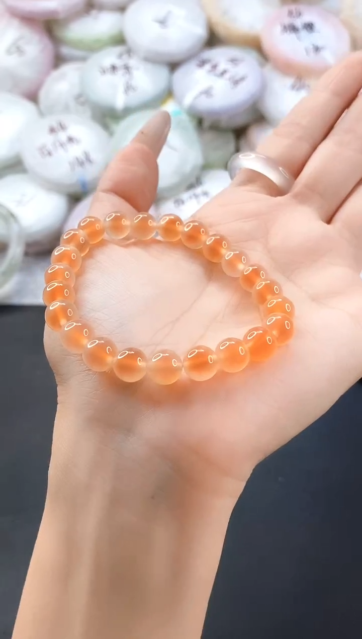 手镯玛瑙/玉髓未镶嵌天然糖心手串8mm
