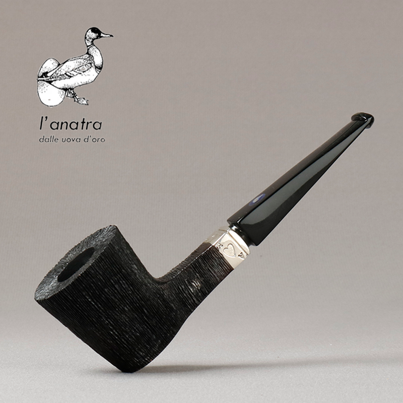 意大利L’anatra 鸭子扑克斗 拉丝面 锤子 3毫米 手工石楠木烟斗