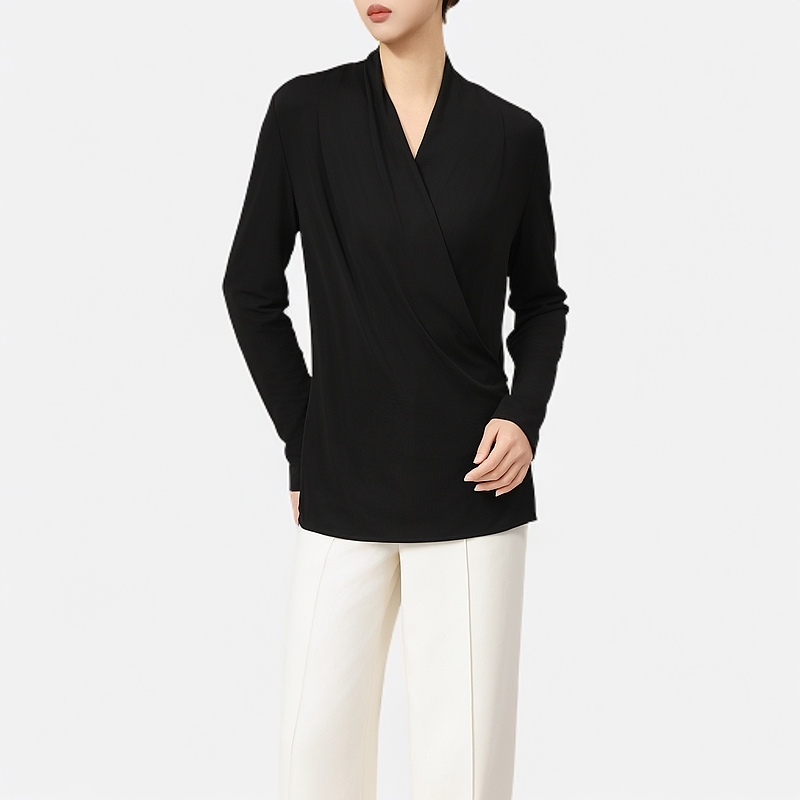 AMASS/阿玛施 新款四季衬衫国风设计款气质小众长袖衬衣女530034