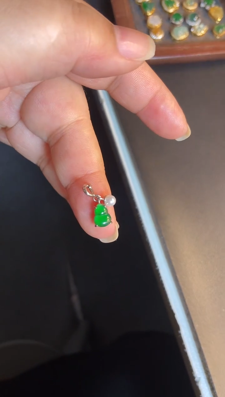 吊坠(不含链)银S925镶嵌翡翠1