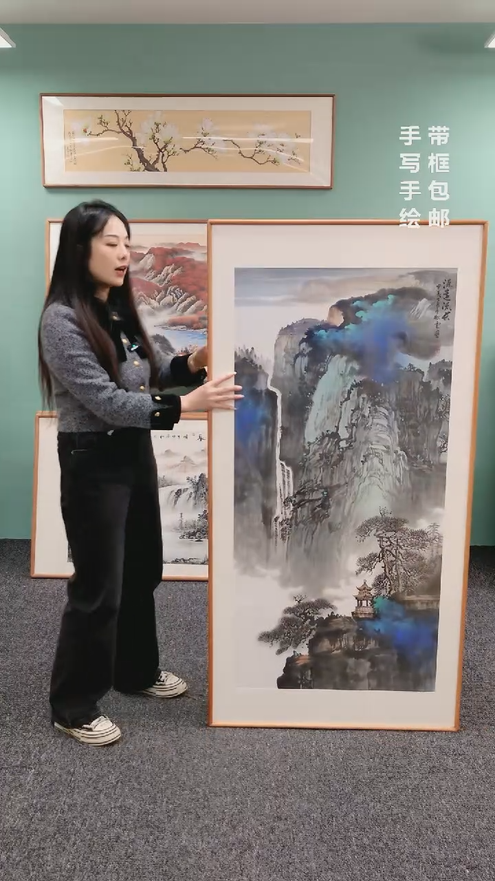 【闪购商品】国画山水160*80@@松云001