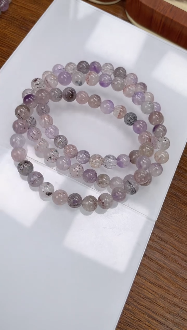 【闪购商品】水晶手链未镶嵌超七手串6mm 多样性发一