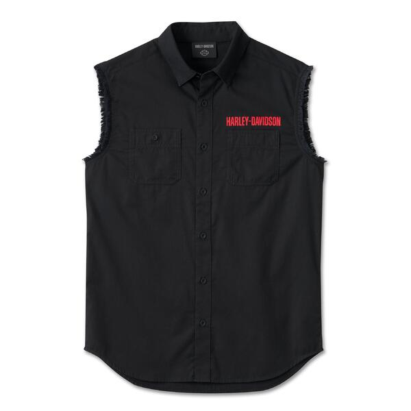 哈雷戴维森男款夏季无袖衬衫96566-24VM