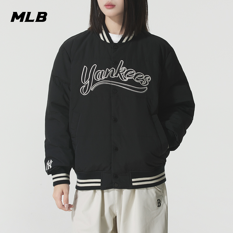 MLB男女装情侣羽绒服2025新款时尚百搭学院风棒球服棉羽3ADJV0256