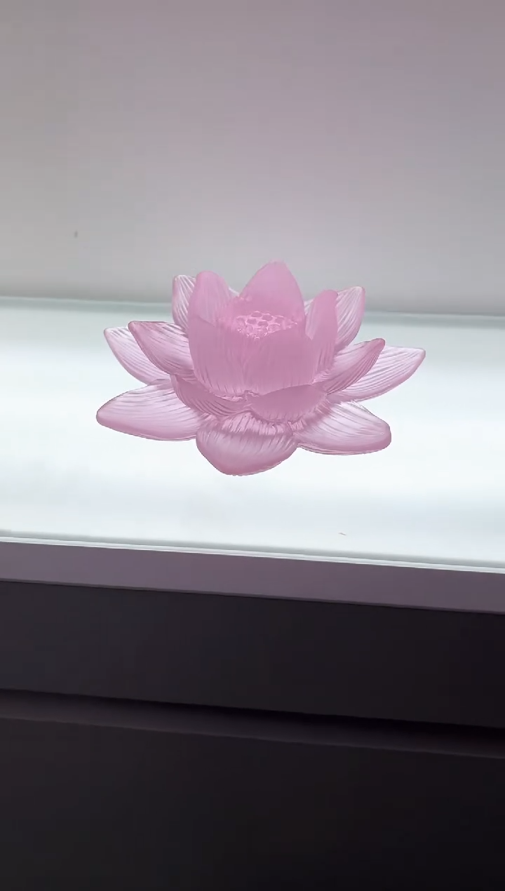 【闪购商品】泥塑古法琉璃莲花摆件粉红