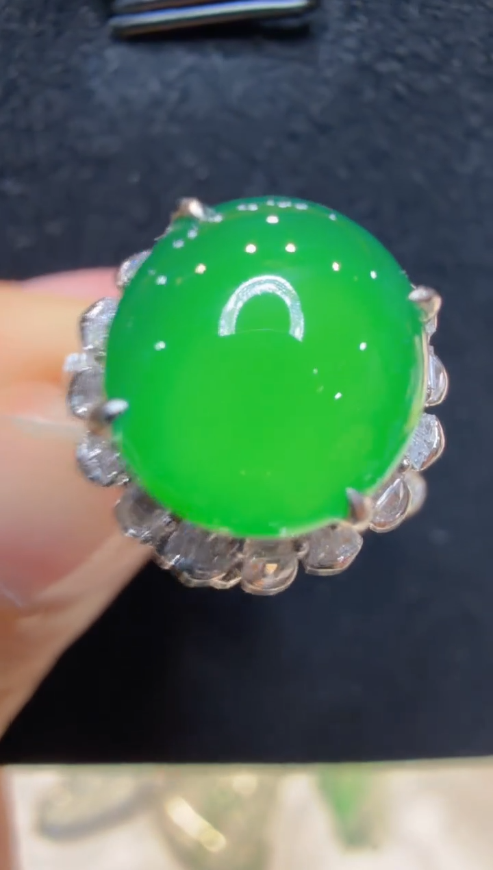 18K金镶嵌戒指翡翠多样性团购发一件