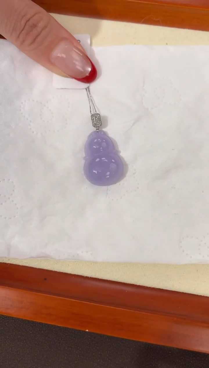 【闪购商品】翡翠颈饰18K金镶嵌天然缅甸a货翡翠