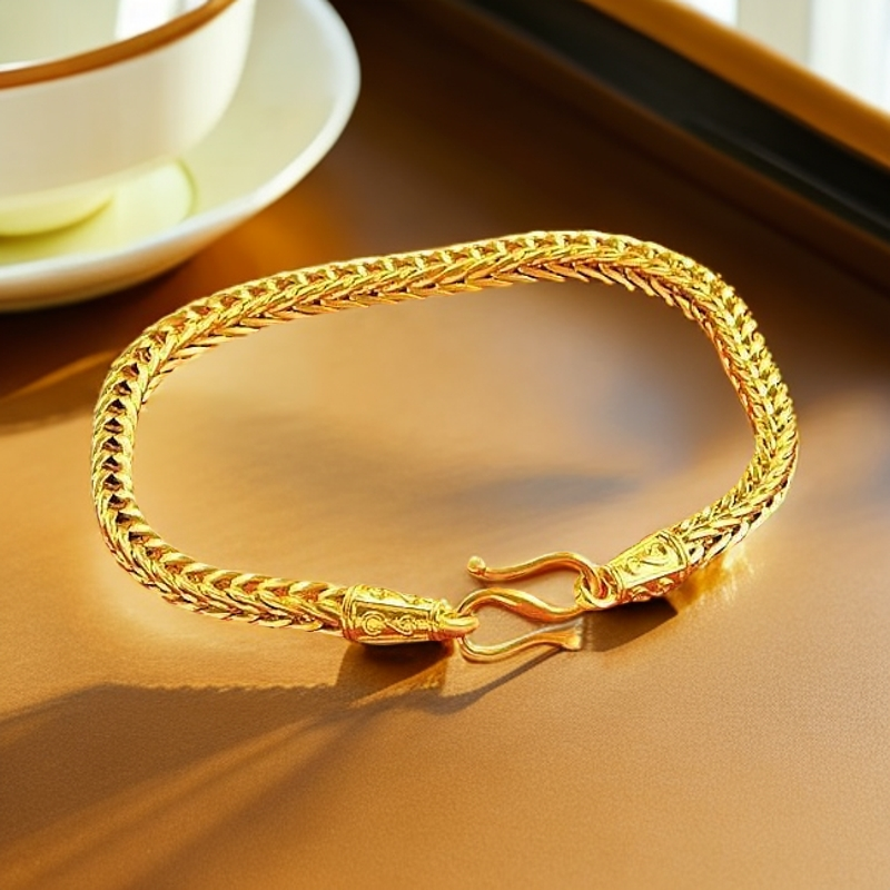 合金手链 黄金民族风中性手饰轻奢个性蛇骨手链复古小众潮流百搭