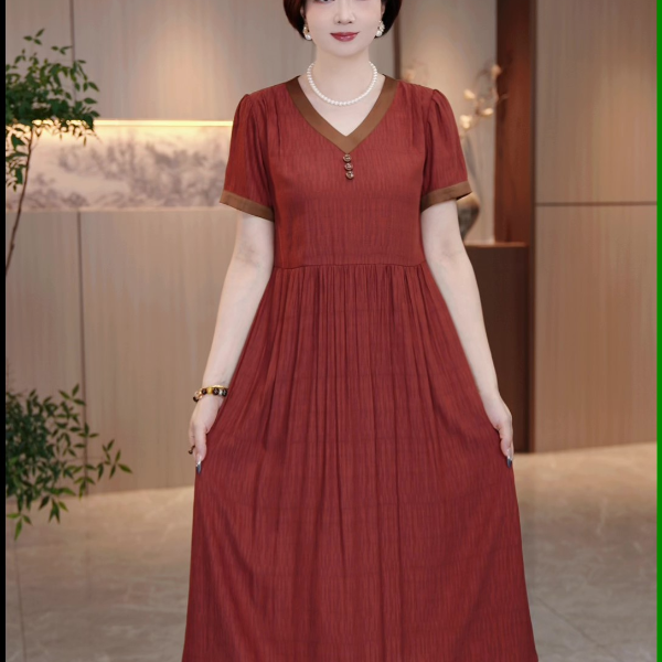 夏季新款大码女装连衣裙遮肉显瘦加肥加大款显瘦高级感时尚简约