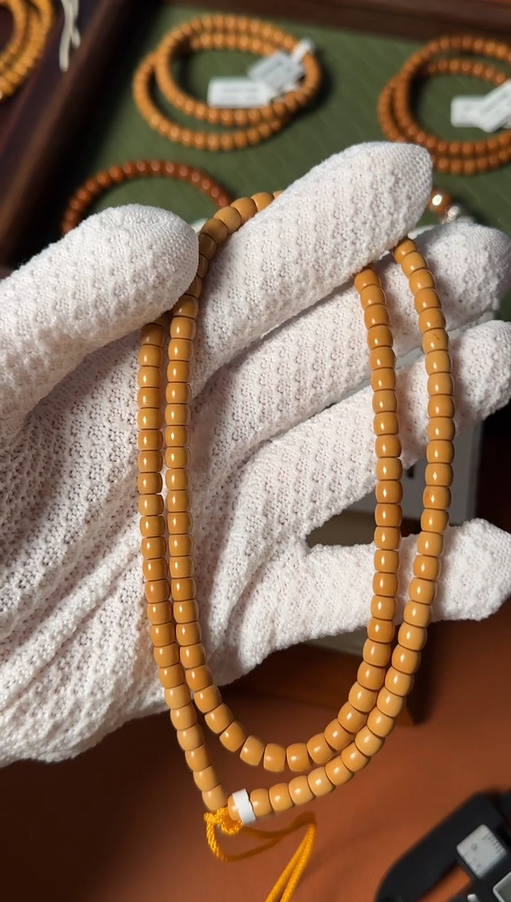 手串橄榄核5.6mm SS级老挝核尖直切108 三花  高油高密 精工归圆