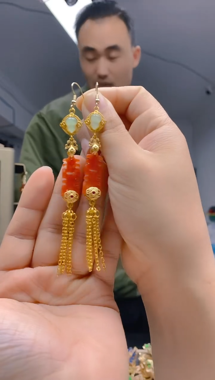 【闪购商品】翡翠耳饰合金191翡翠耳钩