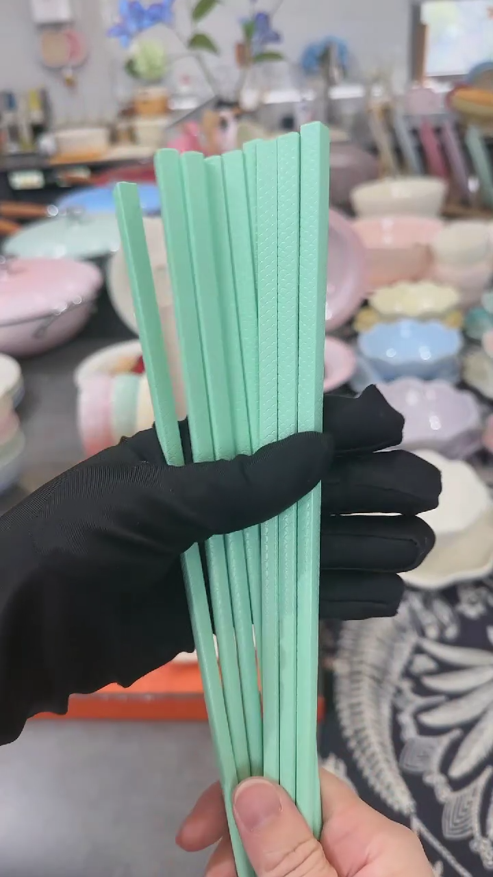 【闪购商品】瓷筷子SPS6双盒装-孔雀青