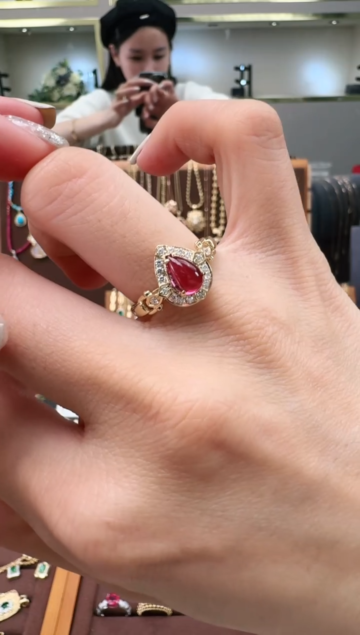 【闪购商品】碧玺戒指18K金镶嵌碧玺