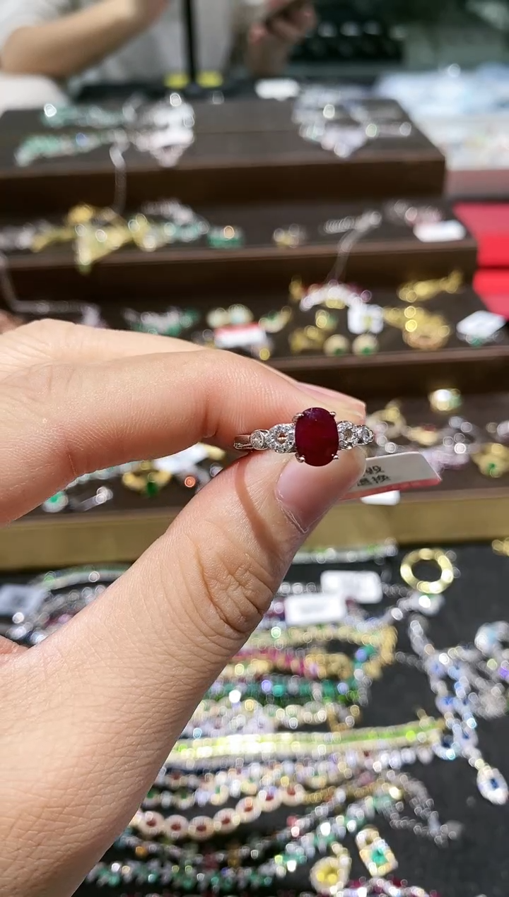 【闪购商品】红宝石戒指银S925镶嵌戒指