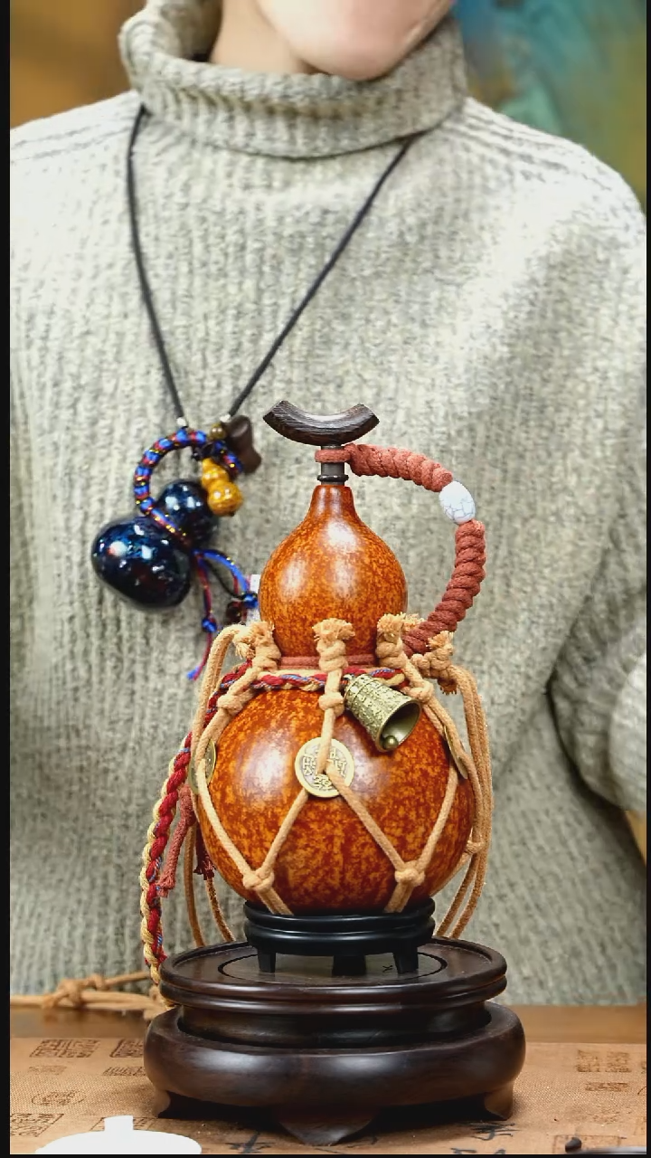 XE085网兜款大漆酒葫芦（现货现发）