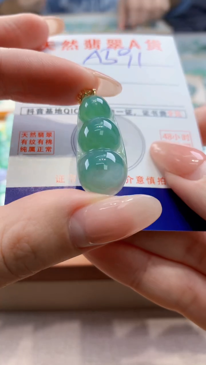 颈饰未镶嵌翡翠天然翡翠挂件 